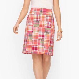 Talbots madras Plaid Mini Skirt 100% cotton size 8